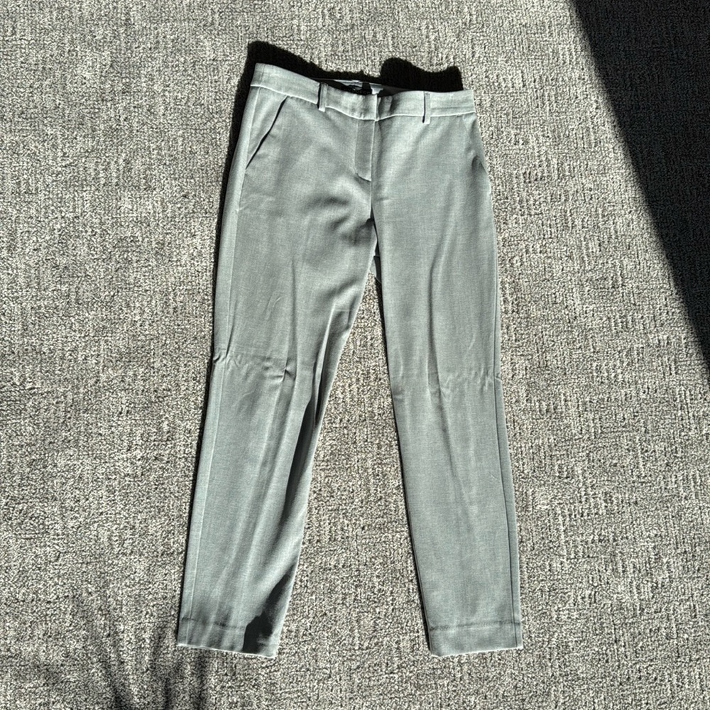 EXPRESS COLUMNIST ANKLE MID RISE SIZE 6 LIGHT GRAY TROUSERS